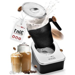 Milk Frother with Integrated Heating Function 750ml Cup - Hot & Cold Milk Frother for Hot Chocolate, Cappuccino, Iced Coffee MS 3326