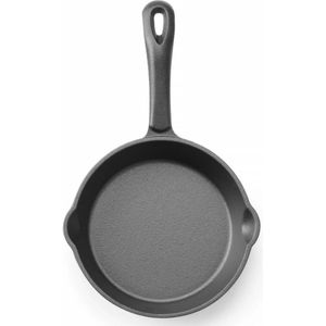 Hendi Gietijzeren skillet - zwart - 165 mm - met schenktuiten - ovenbestendig