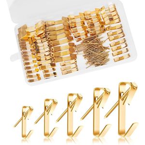 120 stuks set ophanghaken - 5 maten (10 / 20 / 30 / 50 / 100 lbs) met 60 spijkers
