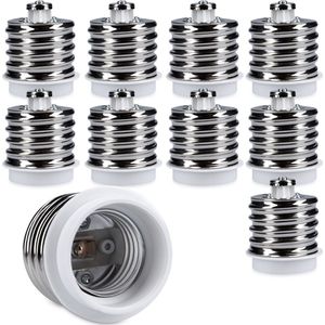 kwmobile verloopfitting E40 naar E27 - 10 stuks fitting omvormers - Verander je E40 fitting naar een E27 fitting - Voor spaar-, LED- en halogeenlampen