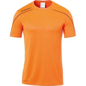 Uhlsport Stream 22 Shirt Korte Mouw Kinderen - Fluo Oranje / Zwart | Maat: 116