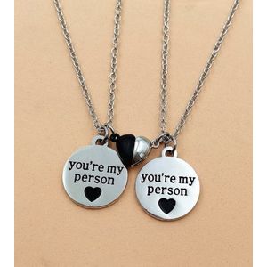 You’re My Person | Leuke Ketting set voor Hem en Haar | Relatie Geschenk | Relatie Koppel Cadeau | Cadeautje voor vrouw | Valentijn | Romantisch Cadeau | Valentijn | Valentijnscadeau