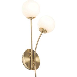 QAZQA athens-opal - Moderne Wandlamp voor binnen - 2 lichts - D 10 cm - Goud - Woonkamer | Slaapkamer | Keuken