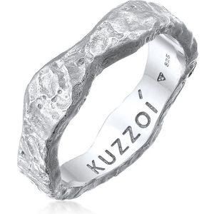 KUZZOI Heren Ring Heren Band Organisch Structuur in 925 Sterling Zilver