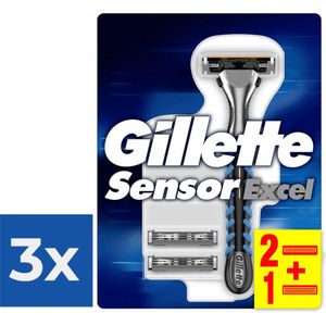 Gillette Sensor Excel - Scheersysteem voor Mannen - Voordeelverpakking 3 stuks