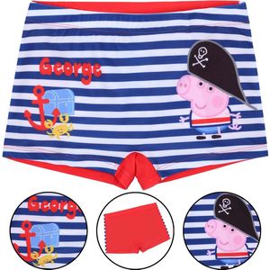 Rood-marineblauwe zwembroek voor jongens - George Peppa Pig zwemshort - maat 116/128