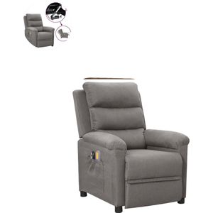 Massagestoel - Relaxfauteuil - Zetel - Sta op stoel elektrisch - Stof - 1 persoons - Met armleuning - Zeer comfortabel - Elektrisch - Lichtgrijs