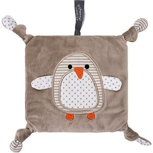 Fashy Warmtekussen met koolzaad vulling bruin met pinguin - magnetronkussen baby - baby opwarmkussen - pittenzak baby - baby knuffeldoekje 6+ maanden op te warmen in de magnetron