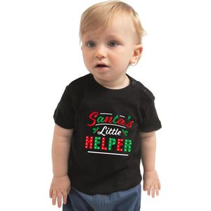Santas little helper / Het hulpje van de Kerstman Kerst t-shirt - zwart - babys - Kerstkleding / Kerst outfit 80