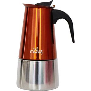 Any Morning Kookplaat Espresso Koffiezetapparaat Roestvrij Staal Inductie Moka Pot 300 ml, Koper