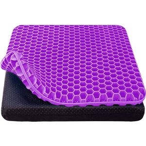 Livingful Premium Gel Zitkussen, orthopedisch stoelkussen met antislip hoes en innovatieve honingraatconstructie, gelkussen voor auto, kantoor en rolstoel decubitus zitkussen Gel Seat Pad Cushion Gel Office Chair