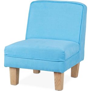 Peuterstoeltje voor jongens meisjes kinderkamer - HxBxD 60 x 45 x 52 cm - Relax kinderstoel blauw met armleuningen kinderzetel