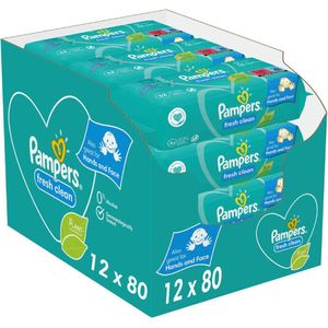 Pampers - Fresh Clean - Billendoekjes - 960 doekjes - 12 x 80