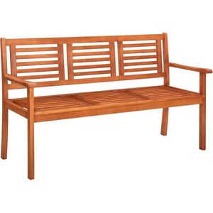 vidaXL Tuinbank 3-zits met groen kussen 150 cm Tuinbank - Eucalyptus Hout - Tuinset - Buitenspaarplaats - Lounge Set