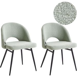 Set van 2 eetkamerstoelen ONAGA Bouclé Lichtgroen
