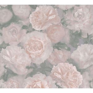 GRIJS ROZE ROZEN BEHANG - AS Creation AS Neue Bude 2.0 editie 2
