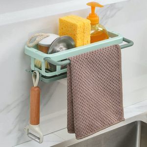 Opbergrek muur zonder boren, kruidenrek met handdoekhouder en 2 haken, no-punch wandrek met afvoergoot voor badkamer en keuken (groen)