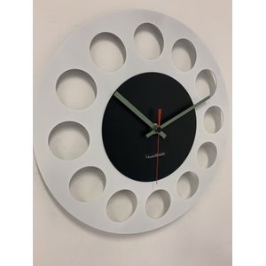 Wandklok CHANTALBRANDO -- WHITE & BLACK TORNADO 40 -- MODERN DESIGN --