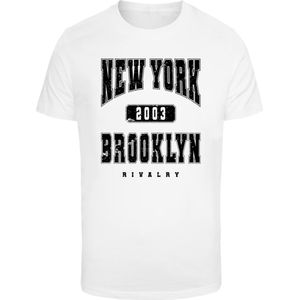 Mister Tee - Brooklyn College Style Heren T-shirt - L - Wit