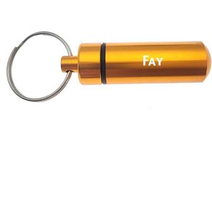 Sleutelhanger - Pillenkoker - Met Naam - Fay - Medicatie - Identiteitskoker - Goud