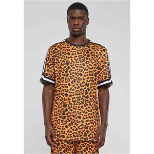 Urban Classics - Oversized Mesh All Over Print Sport T-shirt - XXL - Oranje