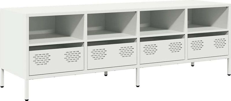 vidaXL - Tv-meubel - 135x39x43,5 - cm - koudgewalst - staal - wit