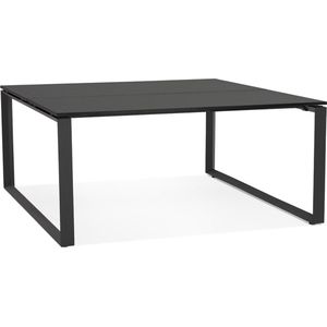 Zwarte vergadertafel / bench-bureau 'BAKUS SQUARE' - 160x160 cm