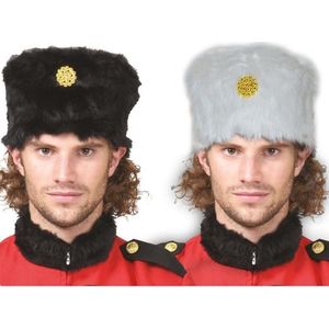 3x stuks witte russische Kozakken verkleed bontmuts voor volwassenen - Carnaval verkleed hoeden/mutsen