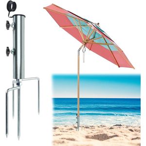Parasolstandaard, gazondoorn voor parasol, grondpen, parasol, afneembare parasolstandaard met gazondoorn voor parasol, tuinparasol