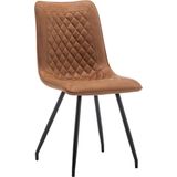 Eetkamerstoelen Set van 4 Kick - Cognac - Metaalpoot - Microvezel