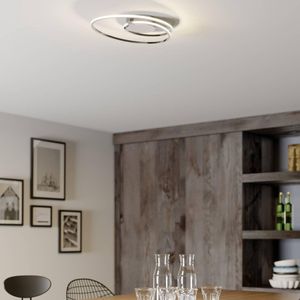 Lindby - LED plafondlamp- met dimmer - 1licht - metaal, aluminium - H: 4.5 cm - chroom - Inclusief lichtbron