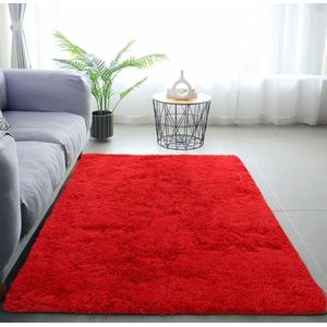 Shaggy Tapijt Grote Zachte Tapijt - Rood - 120x160cm