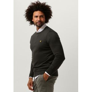 Lyle & Scott Cotton Crew Neck Jumper Polo's & T-shirts Heren - Polo shirt - Donkergrijs - Maat M