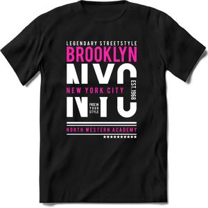 New York City - Brooklyn | TSK Original & vintage | T-Shirt Heren - Dames | Roze | Perfect Cadeau Shirt | Grappige Spreuken - Zinnen - Teksten | Maat XXL