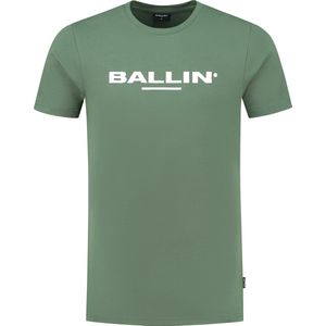 Ballin Amsterdam - Heren Regular fit T-shirts Crewneck SS - Forest Green - Maat L