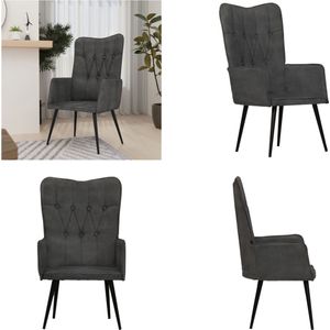 vidaXL Fauteuil canvas zwart - Fauteuil - Fauteuils - Armstoel - Zetel