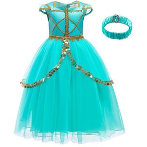 Prinsessenjurk Jasmine - Prinsessenjurk - Mint - Verkleedkleding - Maat 98/104 (2/3 jaar)
