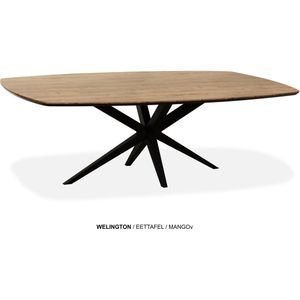 Maxfurn - Deens ovale eettafel 220x120cm met verjongde rand | Zeer krasvast | Kleur: Mango