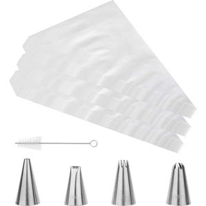 Wegwerpspuitzakken 100 stuks - Extra dik en sterk - Voor fondant taarten en cupcakes - Wit