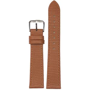 horlogeband-horlogebandje-20mm-echt leer-croco-lizardprint-lichtbruin-zacht-plat-stalen gesp-leer-20 mm