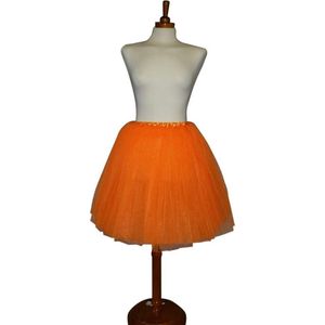 Tule rokje – 50 cm - Neon oranje - Tutu - Petticoat - Ballet rokje - Koningsdag - Voetbal - Nederland - 3 lagen tule - t/m maat 42