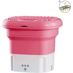 Mini wasmachine - Met Droogrek - Camping wasmachine - Roze - Opvouwbare wasmachine - Handwasmachine - Fruitwasser - Kampeer wasmachine