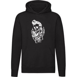 Rock & Roll King | rock and roll | rockmuziek | rocking | Unisex | Trui | Sweater | Hoodie | Capuchon | Zwart