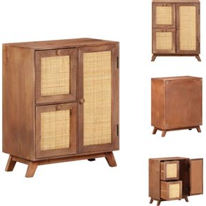 vidaXL Ladekast - Houten kast - 60 x 35 x 75 cm - Massief mangohout - Keukenkast