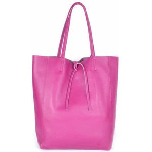 Leren Shopper Fuchsia - Made in Italy