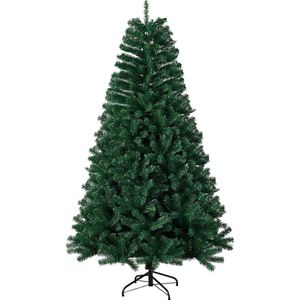 Kunstmatige kerstboom, 180 cm PVC kerstboom met 1300 takken en snel monteerbaar inklapbaar paraplu-systeem, vlamvertragend, levensecht, nep kerstboom met metalen kerstboomstandaard.