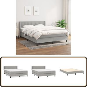 vidaXL Boxspring - Lichtgrijs - 140x190 cm Boxspringbed - Boxspring - Bed Frame - Tweepersoonsbed - Slaapkamerinrichting