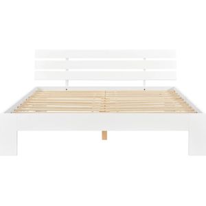 In And OutdoorMatch Houten Bed Stefan - Grenen - Met Matras - 140x200 cm - Wit - Slijtvast - Made in the EU