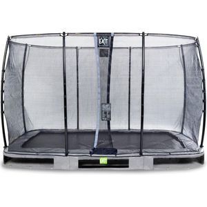 EXIT Elegant inground trampoline rechthoek 244x427cm met Economy veiligheidsnet- grijs