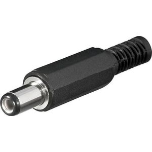 Soldeerbare DC plug 2,1 x 5,5 (9mm lang) met knikbeschermer